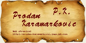 Prodan Karamarković vizit kartica